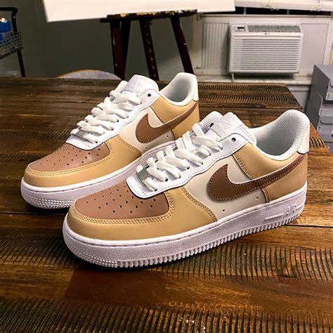 nike air force ones brown